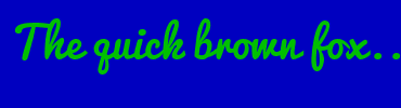 Image with Font Color 00C000 and Background Color 0000C0